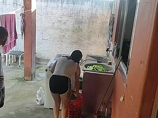 wife leaves maid can't resist my erect cock bareback workout fuck