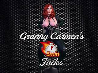 granny carmen from heavenly harlots gets fucked hard and creampied close-up!