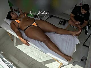 She crammed a skimpy bikini deep into her tight pussy for that steamy outdoor wife massage