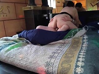 mom catches stepson watching porn on phone and they fuck rough with creampie