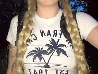 i wander jungle touching my pink pussy and perky natural tits