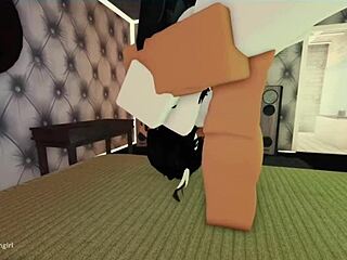 Roblox's cute moth girl chokes on rough throat fucking deepthroat