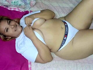 Stepson spies stepmom masturbating then pounds her wet pussy hard