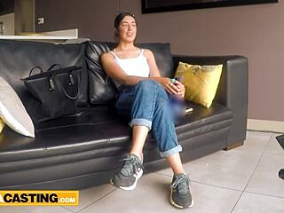 sexy latina model with natural tits gets her tight pussy pounded hardcore in homemade casting pov