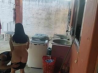 wife leaves maid can't resist my erect cock bareback workout fuck