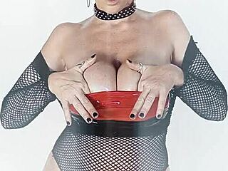 sara jay glistens with oil while slurping massive cock pov