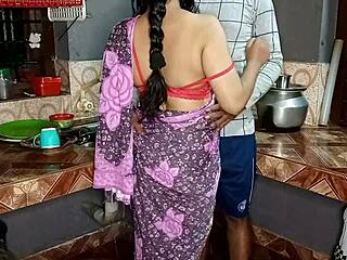 Indian Maid in Saree Gets Kitchen Chut Chudai from Big Cock in Hardcore Doggystyle