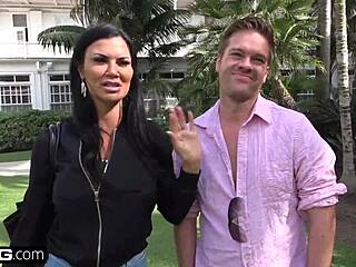 Jasmine Jae's big tits and pierced clit exposed on beach, does she fuck publicly with monster cocks?