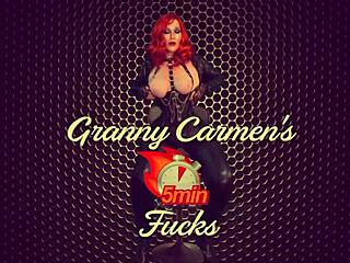 Granny Carmen Claus Cheats with Doggystyle Fuck Before Santa Interrupts