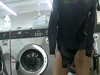 laundromat surprise with sheer outfit and bold encounter pt1
