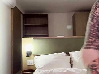 Heavily Tattooed Stud Pounds Horny Latina's Wet Shaved Pussy Hard