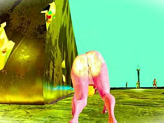 Robot Sex Doll Strips Teasing Fat Ass Close-Up RTX 3D Animation