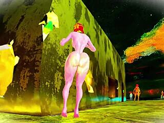 Robot Sex Doll Strips Teasing Fat Ass Close-Up RTX 3D Animation