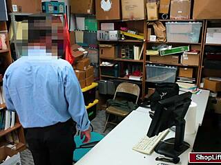 yo, lp officer pounds shoplifter alex's tight pussy at work