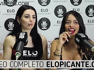 bisexual lesbians kiss and play with the lollipop seductively