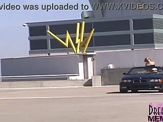 Florida Hooters Girl Mindy Risks It All Flashing Enormous Tanned Juggs Outdoors