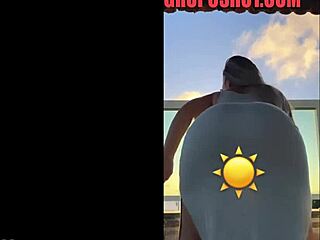 hot blonde dances seductively in sheer see-through dress