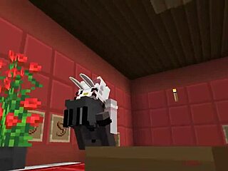 a cute girl enters minecraft for intimate lesbian sex playthrough