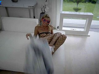 blonde missy luv takes erik's cock deep in fishnets