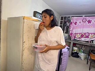 that cute 18-year-old mexican stepdaughter strips totally naked and fingers herself for her very first time ever