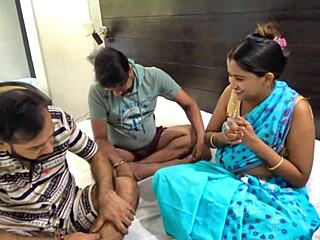 Indian Friends Hardcore Threesome Fuck Beautiful Maid in Desi Group Action