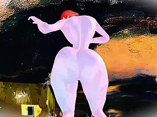 Robot Sex Doll Strips Teasing Fat Ass Close-Up RTX 3D Animation