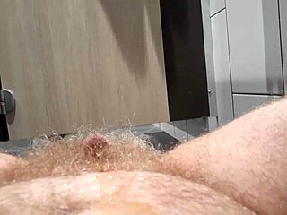 rusty pulls out his tiny 18+ cock and unleashes a messy piss stream all over