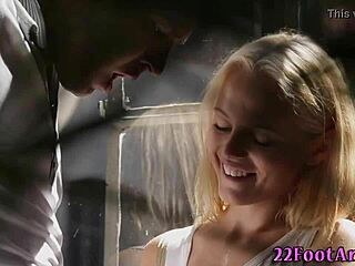 blonde babe's soft soles get massive cumshot in erotic footjob hd teen fetish