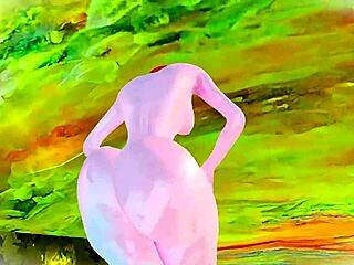 Robot Sex Doll Strips Teasing Fat Ass Close-Up RTX 3D Animation