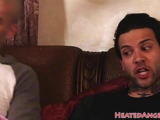 emo goth babe screams in ecstasy getting spitroasted hard in wild threeway