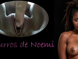 noemi's whispers got me stroking my cock to her shaved ebony pussy massage orgasm