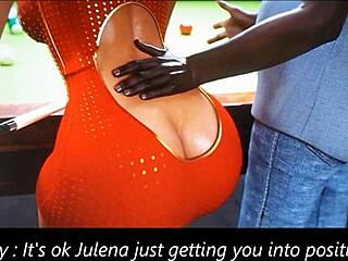 damn julena's 3d erotic group scene with big black cock on the desk is wild