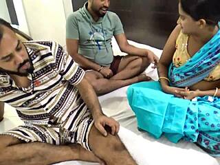 Indian Friends Hardcore Threesome Fuck Beautiful Maid in Desi Group Action