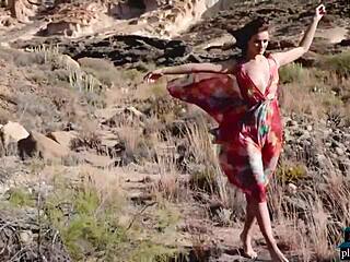 Petite Shaved Russian Model Elina Love Strips Nude Outdoor For Playboy