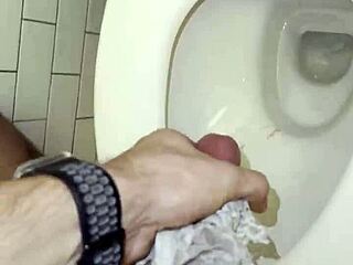 Roommate's bathroom thongs make my monster cock explode then i fuck her