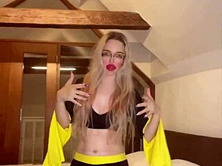 Belly Dancer Goddess Delivers Mesmerizing Blowjob in Glasses and Huge Curves