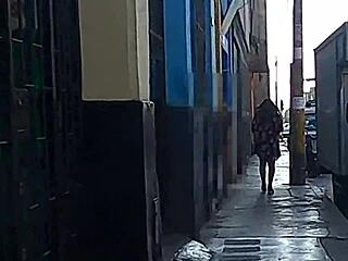 Street mature whore chased, caught, bent over fucked hard to pay debts quick!