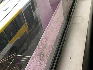 so i bent the blonde secretary over office window for bareback doggystyle cum