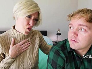 Curvy big ass big tits stepmom shares bed and ends up fucked wildly by horny son