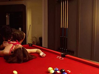 called brunette escort on day off. fucked juicy pussy on pool table hard.