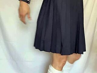 sexy sailor uniform asian plugs anal with lingerie and buttplug