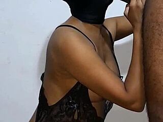 gorgeous black babe milks thick cock leche straight from his balls with her hot mouth