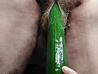 oh god oma stuffs cucumber deep in my hairy wet beaver ugh