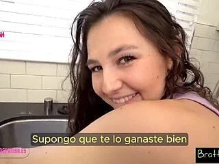 Hermanastra Stuck in Washer Begs for Taboo Cock Rescue - Spanish Subs