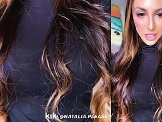 Beautiful Natalia teases in classy clothed live stream
