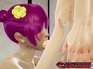 check out ami's pink hair hentai in pantyhose, frenulum lick close-up to deepthroat cumshot