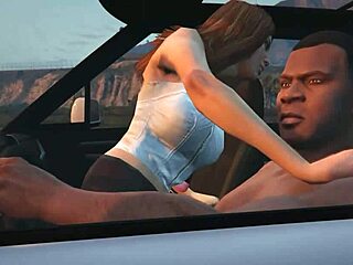 gta 5 franklin pulls over car for hooker prostitute raw roadside sex game