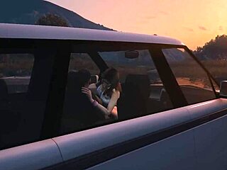 gta 5 franklin pulls over car for hooker prostitute raw roadside sex game