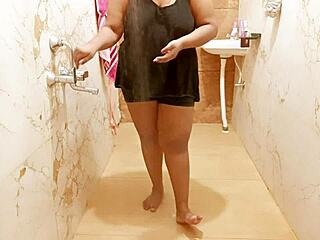 A sexy myanmar milf strips down for a steamy seductive shower bath.