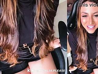 Beautiful Natalia teases in classy clothed live stream